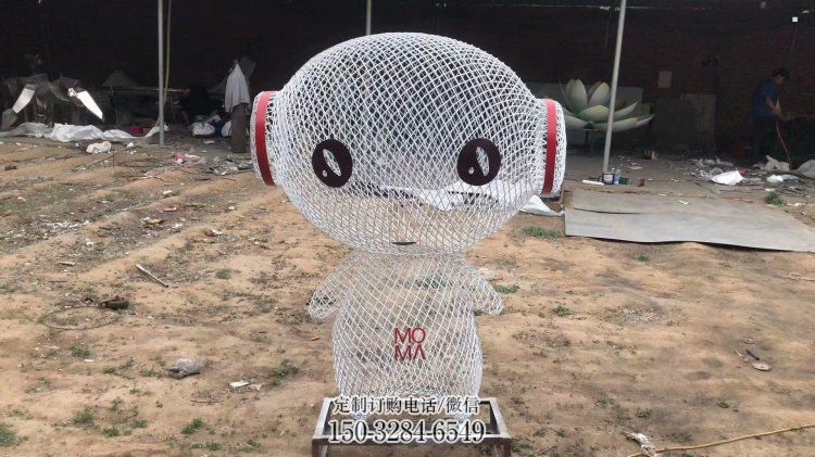 镂空人物雕塑厂家，编织工艺，公园广场户外卡通人物雕塑