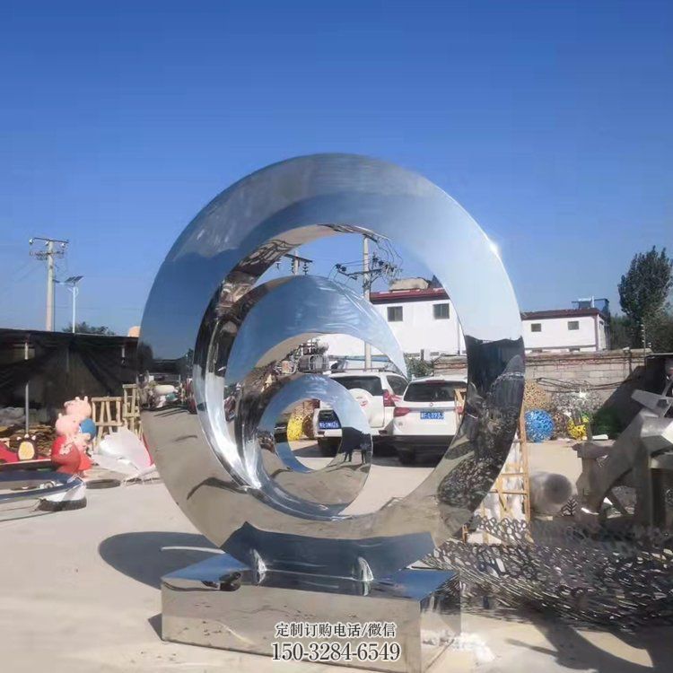 景区圆环雕塑,镜面欧式雕塑,铁艺材质 景区圆环雕塑,镜面欧式雕塑,铁艺材质