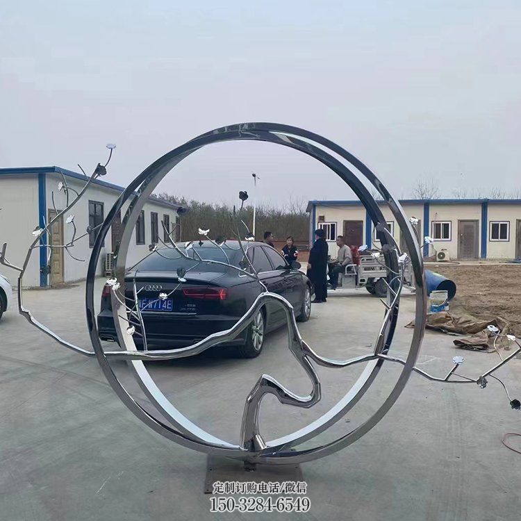 圆环雕塑,镂空景观雕塑,抽象效果 圆环雕塑,镂空景观雕塑,抽象效果