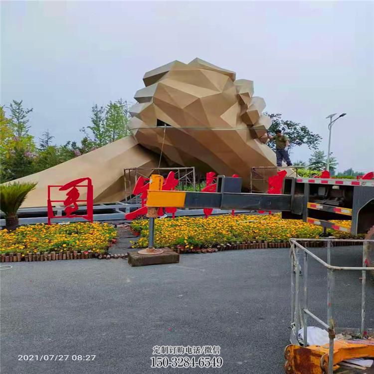 几何握手雕塑 发光公园诚信雕塑 大门口雕塑 几何握手雕塑 发光公园诚信雕塑 大门口雕塑